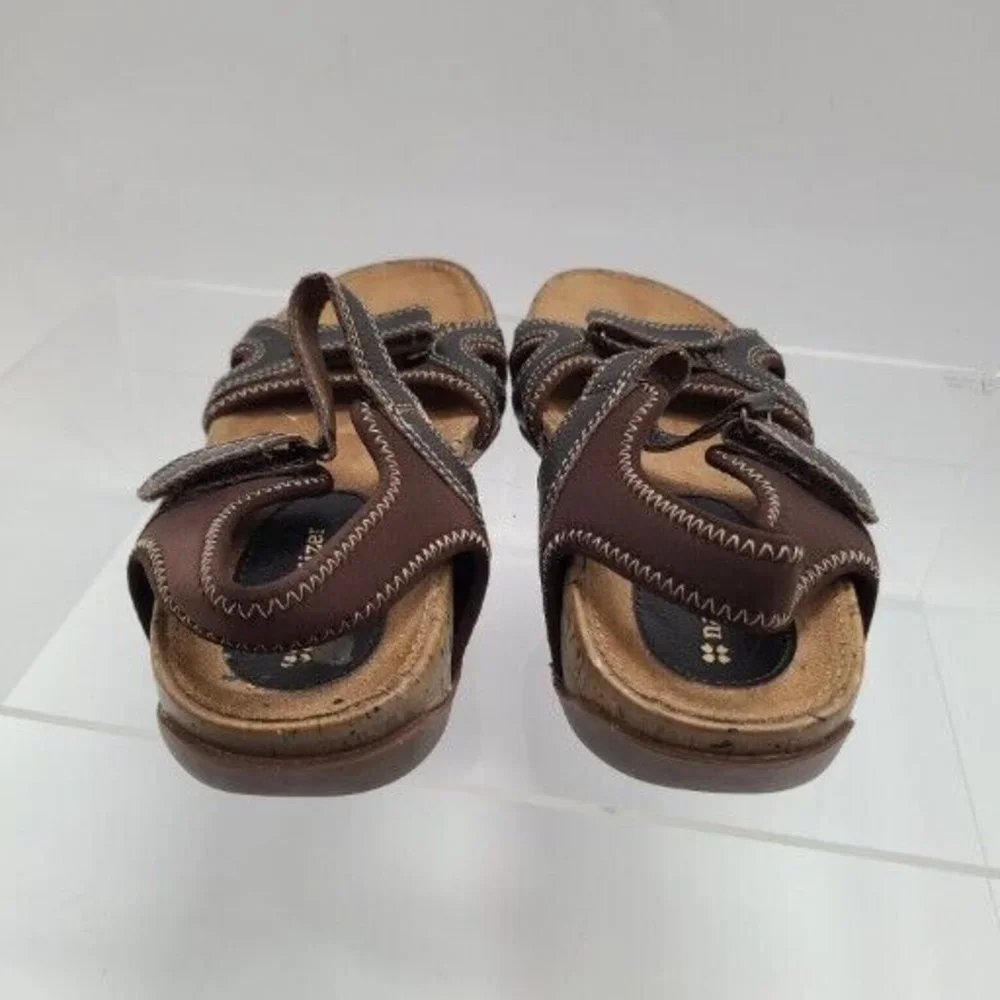 Women's NATURALIZER Monteda Leather‎ Ankle Strap Brown Sport Sandals US Size 8M